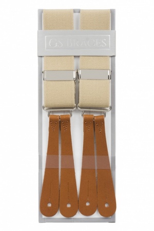 Beige Braces With Leather Ends